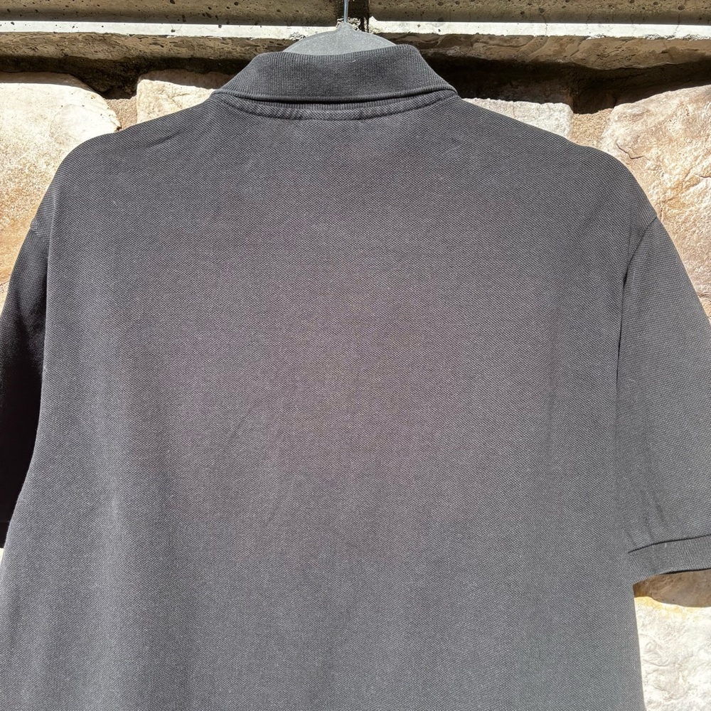Lacoste Polo Shirt Mens Size XL Black Cotton Collar Shirt Crocodile Logo Preppy - Picture 5 of 6